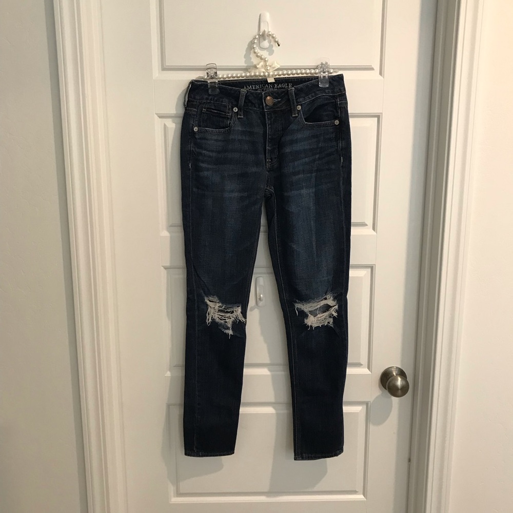 American Eagle Outfitters Blue Ankle Cropped Jeans